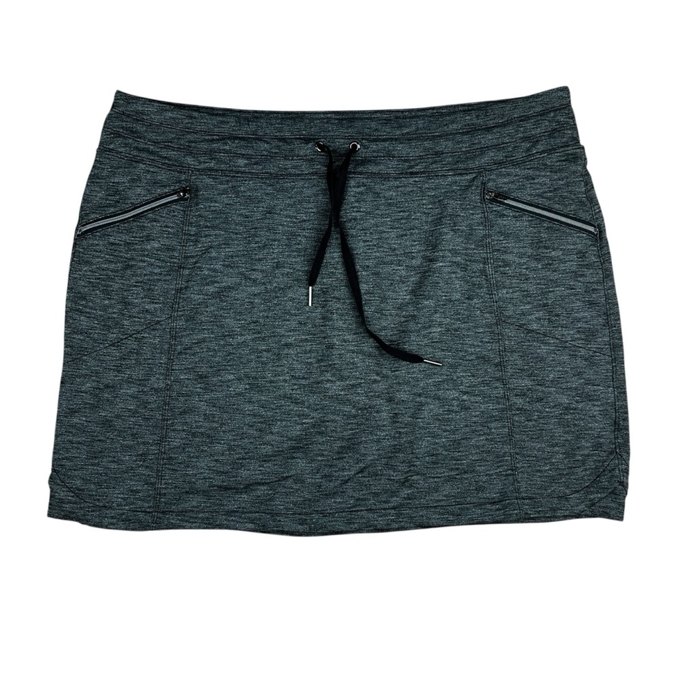 Athleta Skort‎ Women's XL Metro Heather Gray Front Zip Pockets Skirt Activewear